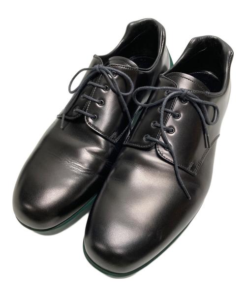 PRADA（プラダ）PRADA (プラダ) ラバーソールローファー ブラック×グリーン サイズ:SIZE8の古着・服飾アイテム