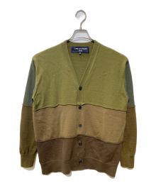 COMME des GARCONS HOMME（コムデギャルソン オム）の古着「梳毛天竺切替カーディガン」｜グリーン×ブラウン