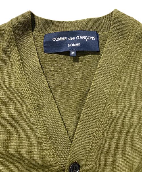 COMME des GARCONS HOMME（コムデギャルソン オム）COMME des GARCONS HOMME (コムデギャルソン オム) 梳毛天竺切替カーディガン グリーン×ブラウン サイズ:Mの古着・服飾アイテム