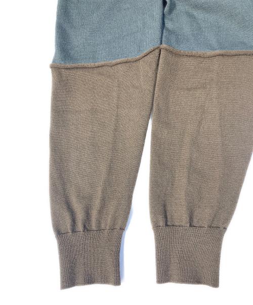 COMME des GARCONS HOMME（コムデギャルソン オム）COMME des GARCONS HOMME (コムデギャルソン オム) 梳毛天竺切替カーディガン グリーン×ブラウン サイズ:Mの古着・服飾アイテム