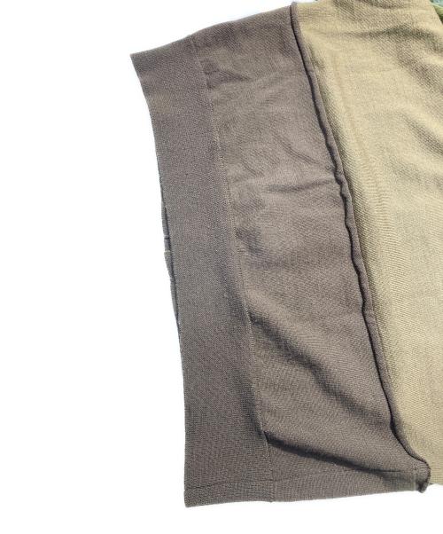 COMME des GARCONS HOMME（コムデギャルソン オム）COMME des GARCONS HOMME (コムデギャルソン オム) 梳毛天竺切替カーディガン グリーン×ブラウン サイズ:Mの古着・服飾アイテム