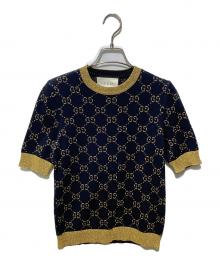GUCCI（グッチ）の古着「GGコットンラメファブリックトップス」｜ブラック×ゴールド