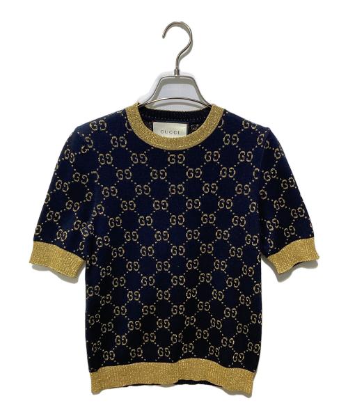 GUCCI（グッチ）GUCCI (グッチ) GGコットンラメファブリックトップス ブラック×ゴールド サイズ:XSの古着・服飾アイテム
