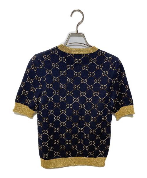 GUCCI（グッチ）GUCCI (グッチ) GGコットンラメファブリックトップス ブラック×ゴールド サイズ:XSの古着・服飾アイテム