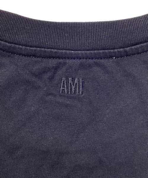 ami（アミ）ami (アミ) ハート刺繍Tシャツ ブラック サイズ:Lの古着・服飾アイテム
