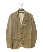 ISSEY MIYAKEイッセイミヤケ）の古着「レザーパイピングジャケット」｜ベージュ