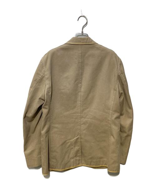 ISSEY MIYAKE（イッセイミヤケ）ISSEY MIYAKE (イッセイミヤケ) レザーパイピングジャケット ベージュ サイズ:3の古着・服飾アイテム