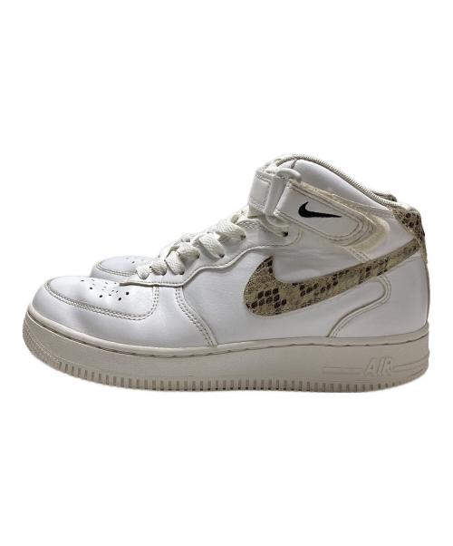 NIKE（ナイキ）NIKE (ナイキ) AIR FORCE 1 '07 MID ヘビ柄 ホワイト サイズ:24㎝の古着・服飾アイテム
