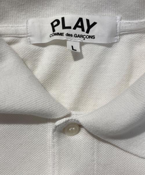 PLAY COMME des GARCONS（プレイコムデギャルソン）PLAY COMME des GARCONS (プレイコムデギャルソン) ハートパッチポロシャツ ホワイト サイズ:Lの古着・服飾アイテム
