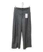 MAISON SPECIALメゾンスペシャル）の古着「CORDURA Wool Tow-Tuck Wide Pants」｜グレー
