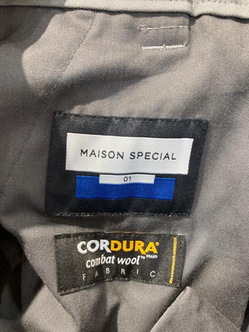 MAISON SPECIAL（メゾンスペシャル）MAISON SPECIAL (メゾンスペシャル) CORDURA Wool Tow-Tuck Wide Pants グレー サイズ:01の古着・服飾アイテム