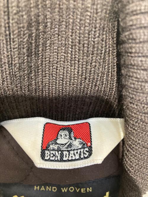 Harris Tweed（ハリスツイード）Harris Tweed (ハリスツイード) BEN DAVIS (ベンデイビス) レザー切替スタジャン ブラウン サイズ:Sの古着・服飾アイテム