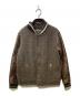 Harris Tweed（ハリスツイード）の古着「レザー切替スタジャン」｜ブラウン