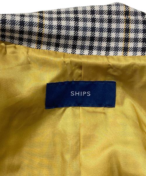 SHIPS（シップス）SHIPS (シップス) チェックステンカラーコート ベージュ サイズ:38の古着・服飾アイテム