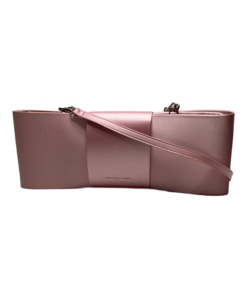 CHARLES & KEITH（チャールズアンドキース）CHARLES & KEITH (チャールズアンドキース) サテンボウイロンゲイティッドショルダーバッグ FlamingoPinkの古着・服飾アイテム