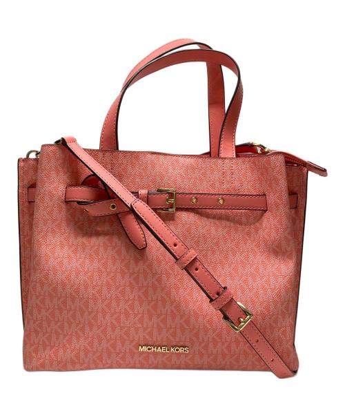 MICHAEL KORS（マイケルコース）MICHAEL KORS (マイケルコース) EMILIAMKシグネチャーラージサッチェル ピンクの古着・服飾アイテム