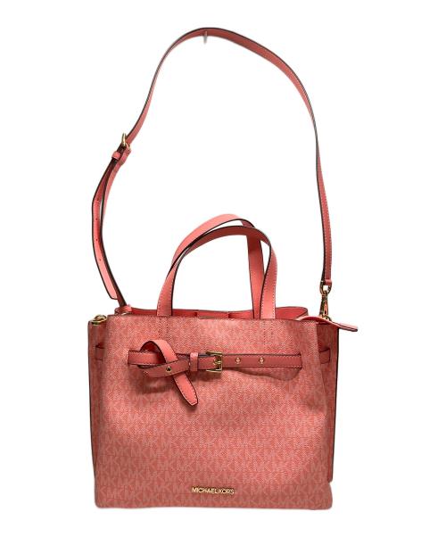 MICHAEL KORS（マイケルコース）MICHAEL KORS (マイケルコース) EMILIAMKシグネチャーラージサッチェル ピンクの古着・服飾アイテム