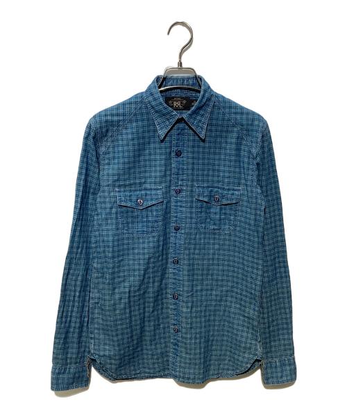 RRL（ダブルアールエル）RRL (ダブルアールエル) チンストチェックシャツ ネイビー サイズ:XSの古着・服飾アイテム