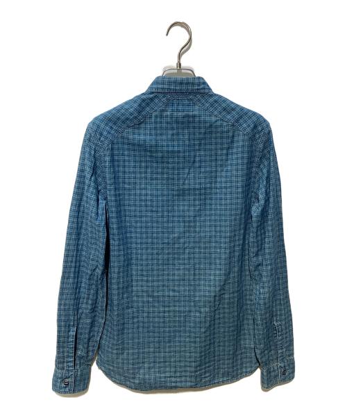 RRL（ダブルアールエル）RRL (ダブルアールエル) チンストチェックシャツ ネイビー サイズ:XSの古着・服飾アイテム