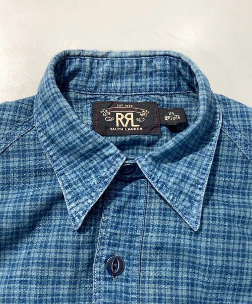 RRL（ダブルアールエル）RRL (ダブルアールエル) チンストチェックシャツ ネイビー サイズ:XSの古着・服飾アイテム
