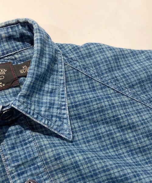 RRL（ダブルアールエル）RRL (ダブルアールエル) チンストチェックシャツ ネイビー サイズ:XSの古着・服飾アイテム