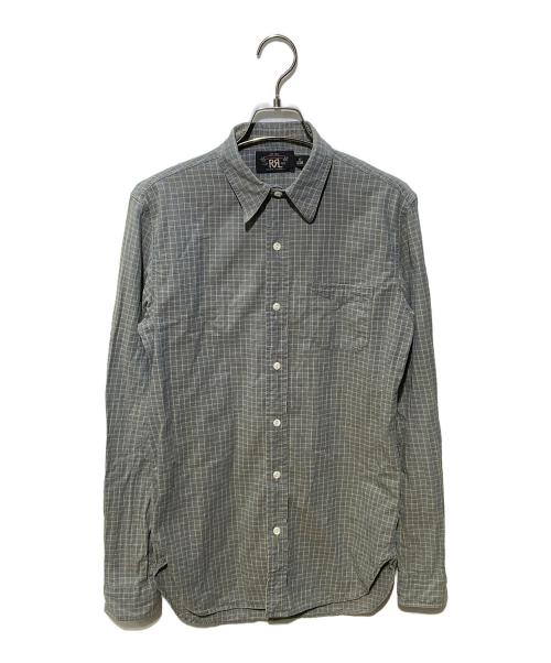 RRL（ダブルアールエル）RRL (ダブルアールエル) チンストチェックシャツ グレー サイズ:XSの古着・服飾アイテム