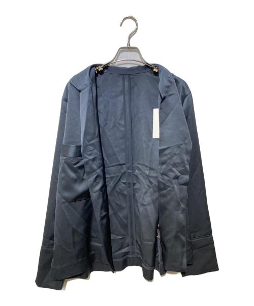 anuke（アンヌーク）anuke (アンヌーク) サテンテーラードジャケット ネイビー サイズ:FREEの古着・服飾アイテム