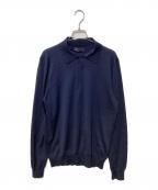 PRADAプラダ）の古着「ニットポロシャツ」｜ネイビー