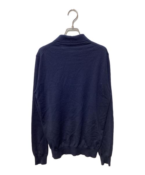 PRADA（プラダ）PRADA (プラダ) ニットポロシャツ ネイビー サイズ:SIZE 50の古着・服飾アイテム