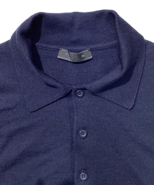 PRADA（プラダ）PRADA (プラダ) ニットポロシャツ ネイビー サイズ:SIZE 50の古着・服飾アイテム