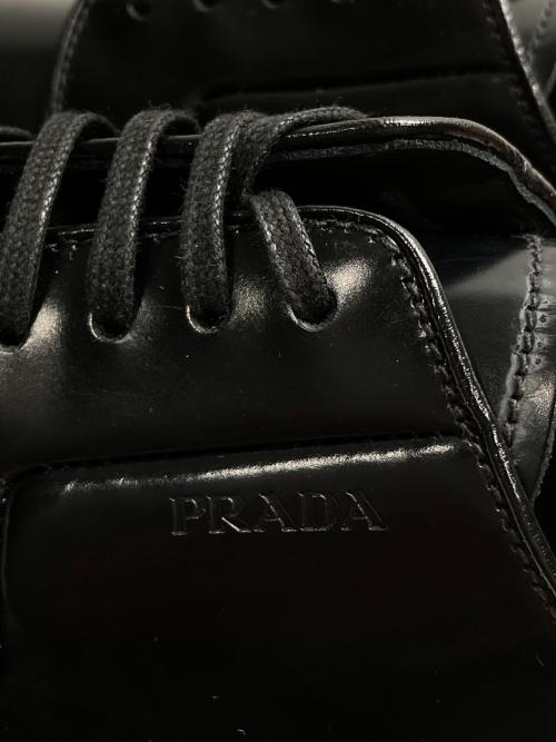 PRADA（プラダ）PRADA (プラダ) プレーントゥシューズ ブラック サイズ:6 1/2の古着・服飾アイテム