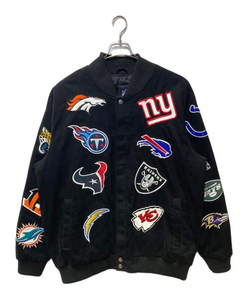 NFL（ナショナル・フットボール・リーグ）NFL (ナショナル・フットボール・リーグ) オールチームワッペンスタジャン ブラック サイズ:XXLの古着・服飾アイテム