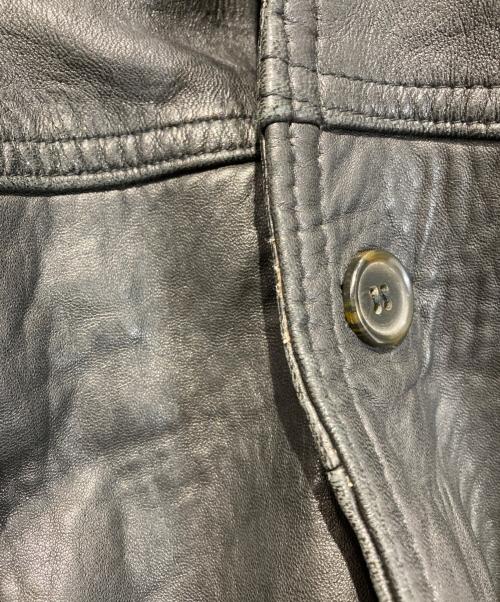 WOOD LANDER（ウッドランダー）WOOD LANDER (ウッドランダー) レザーカーコート ブラック サイズ:SIZE Lの古着・服飾アイテム