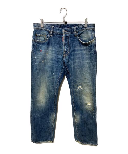 DSQUARED2（ディースクエアード）DSQUARED2 (ディースクエアード) 加工デニムパンツ インディゴ サイズ:SIZE 50の古着・服飾アイテム