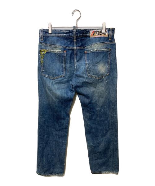 DSQUARED2（ディースクエアード）DSQUARED2 (ディースクエアード) 加工デニムパンツ インディゴ サイズ:SIZE 50の古着・服飾アイテム