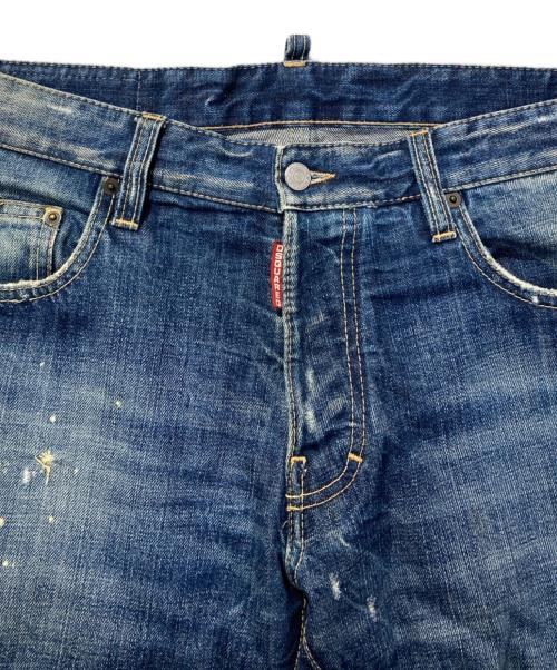 DSQUARED2（ディースクエアード）DSQUARED2 (ディースクエアード) 加工デニムパンツ インディゴ サイズ:SIZE 50の古着・服飾アイテム