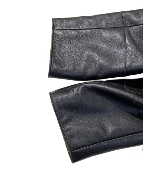 ARMANI COLLEZIONI（アルマーニ コレツィオーニ）ARMANI COLLEZIONI (アルマーニ コレツィオーニ) ラムスキンレザージャケット ブラウン サイズ:54の古着・服飾アイテム