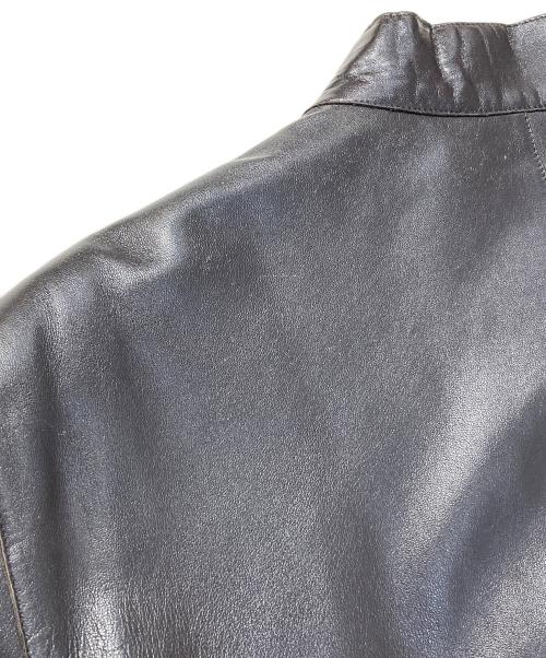 ARMANI COLLEZIONI（アルマーニ コレツィオーニ）ARMANI COLLEZIONI (アルマーニ コレツィオーニ) ラムスキンレザージャケット ブラウン サイズ:54の古着・服飾アイテム