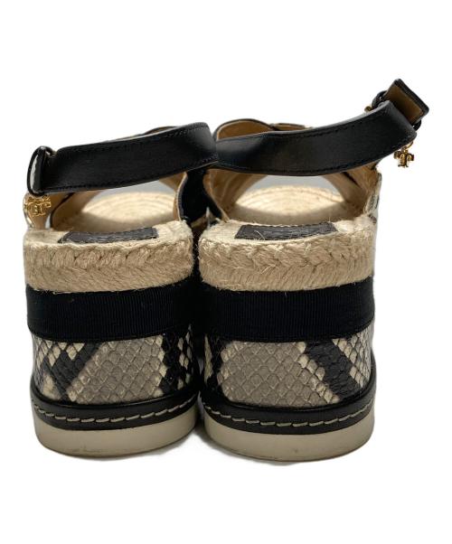 TORY BURCH（トリーバーチ）TORY BURCH (トリーバーチ) レザー切替エスパドリーユ ベージュ サイズ:SIZE 7Mの古着・服飾アイテム
