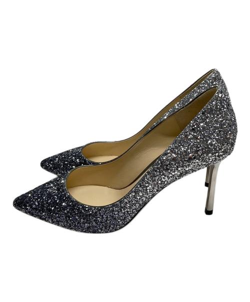 JIMMY CHOO（ジミーチュウ）JIMMY CHOO (ジミーチュウ) グリッターハイヒールパンプス シルバー サイズ:37の古着・服飾アイテム
