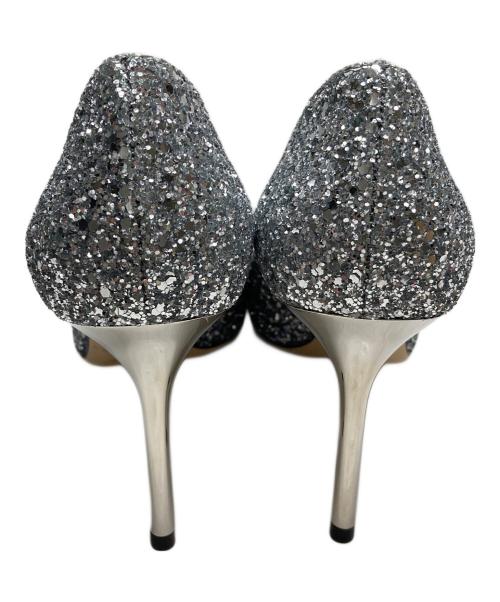 JIMMY CHOO（ジミーチュウ）JIMMY CHOO (ジミーチュウ) グリッターハイヒールパンプス シルバー サイズ:37の古着・服飾アイテム