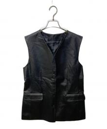 Loungedress（ラウンジドレス）の古着「カウレザージレ」｜ブラック