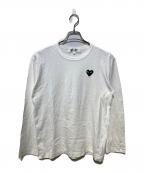 PLAY COMME des GARCONSプレイコムデギャルソン）の古着「ハートワッペンカットソー」｜ホワイト