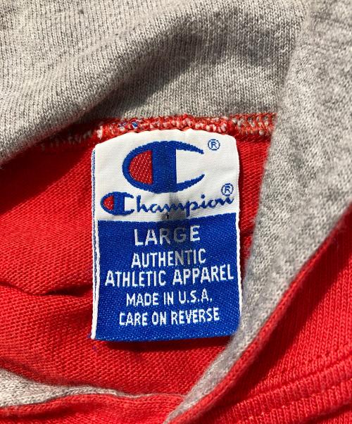 Champion（チャンピオン）Champion (チャンピオン) パーカー グレー×レッド サイズ:Lの古着・服飾アイテム
