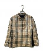 BURBERRY BLACK LABELバーバリーブラックレーベル）の古着「ノバチェック シングルライダースジャケット」｜ベージュ