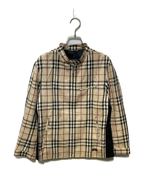 BURBERRY BLACK LABEL（バーバリーブラックレーベル）BURBERRY BLACK LABEL (バーバリーブラックレーベル) ノバチェック シングルライダースジャケット ベージュ サイズ:Mの古着・服飾アイテム