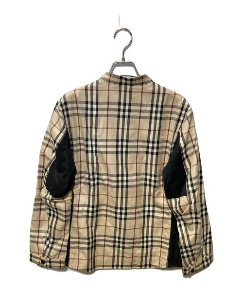 BURBERRY BLACK LABEL（バーバリーブラックレーベル）BURBERRY BLACK LABEL (バーバリーブラックレーベル) ノバチェック シングルライダースジャケット ベージュ サイズ:Mの古着・服飾アイテム