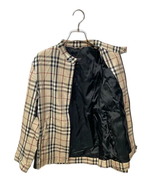 BURBERRY BLACK LABEL（バーバリーブラックレーベル）BURBERRY BLACK LABEL (バーバリーブラックレーベル) ノバチェック シングルライダースジャケット ベージュ サイズ:Mの古着・服飾アイテム