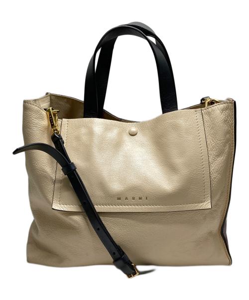 MARNI（マルニ）MARNI (マルニ) MUSEO SOFT レザー2WAYバッグ アイボリーの古着・服飾アイテム