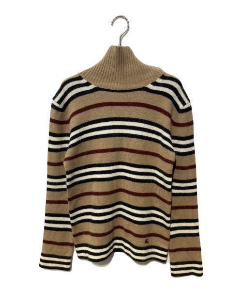BURBERRY BLACK LABEL（バーバリーブラックレーベル）BURBERRY BLACK LABEL (バーバリーブラックレーベル) タートルネックボーダーニット ブラウン サイズ:SIZE 1の古着・服飾アイテム